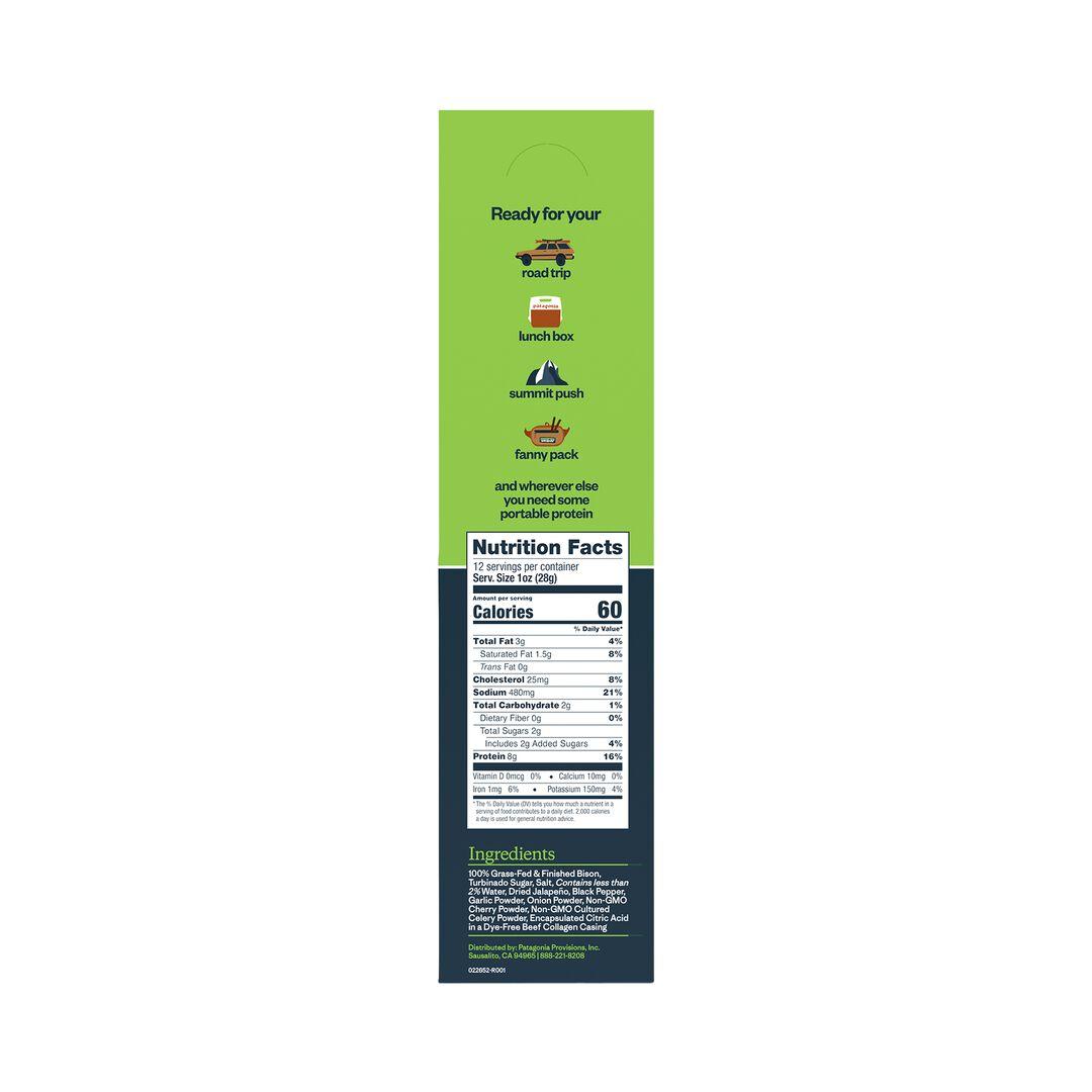 Provisions Grass-Fed Jalapeño Bison Meat Sticks | Patagonia discount