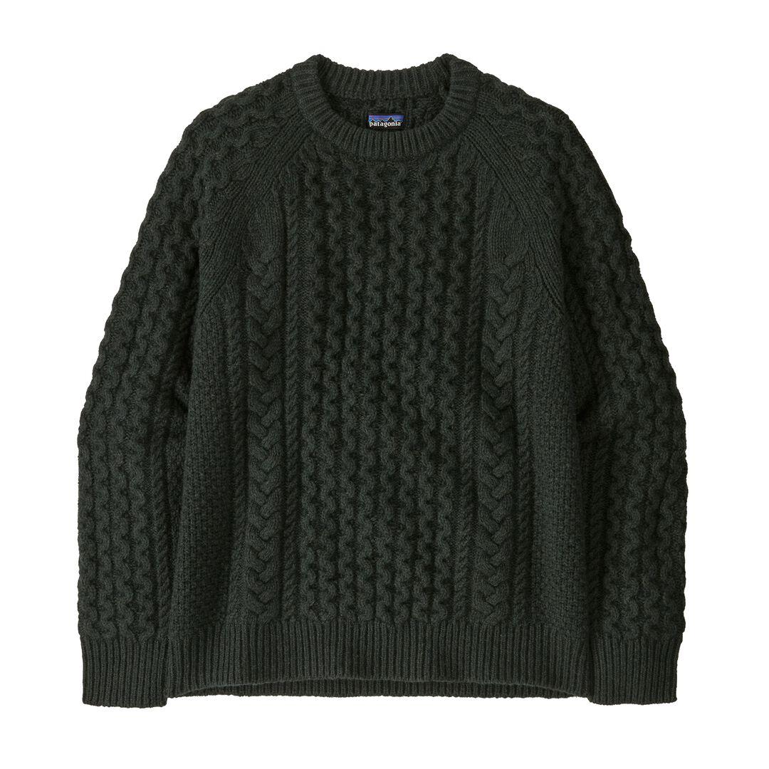 Recycled Wool-Blend Cable-Knit Crewneck Sweater | Patagonia for sale