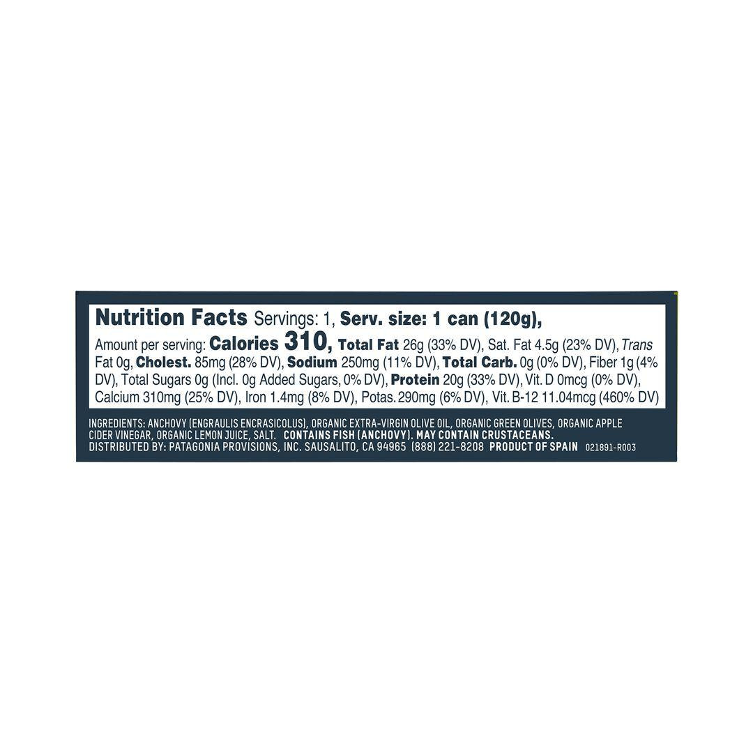 Provisions Lemon Olive Spanish White Anchovies | Patagonia us